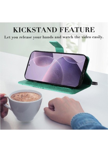 Kart Yuvası Standı ile Xiaomi Redmi K70 Pu Deri Kılıf Kickstand Çevirin (Yurt Dışından)