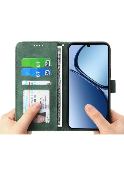 Realme C63/C61 Nakit Cep Premium Bileklik Manyetik Kart Için Flip Case (Yurt Dışından)