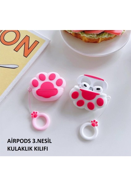 Airpods 3.nesil Uyumlu 3D Kopçalı Kulaklık Kılıfı