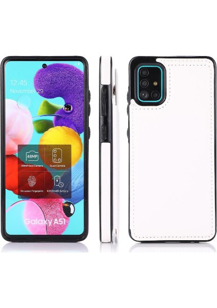 Samsung Galaxy A51 4g Kart Yuvaları Için Cüzdan Durumda Pu Deri Çift Toka (Yurt Dışından)