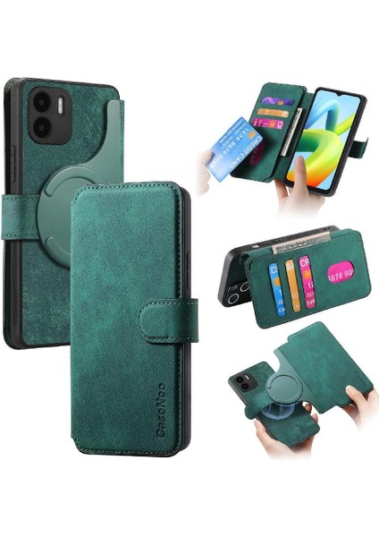 Xiaomi Redmi A1 Için Flip Case Retro Cüzdan Kart Standı Mıknatıs Koruyucu (Yurt Dışından)