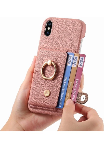 IPhone X/xs Kart Yuvaları Halka Standı Premium Dokulu Deri (Yurt Dışından) fiyatları