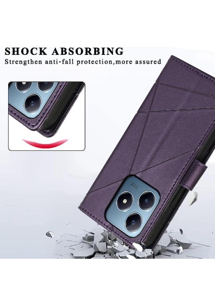 Realme C63/C61 Kickstand Şok Emici Üç Kart Yuvaları Için Flip Case (Yurt Dışından)
