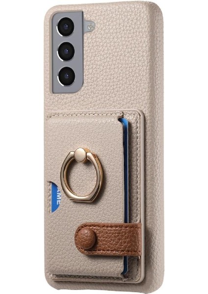 Samsung Galaxy S21 Artı Halka Standı Premium Dokulu Deri Kart (Yurt Dışından) fırsatları