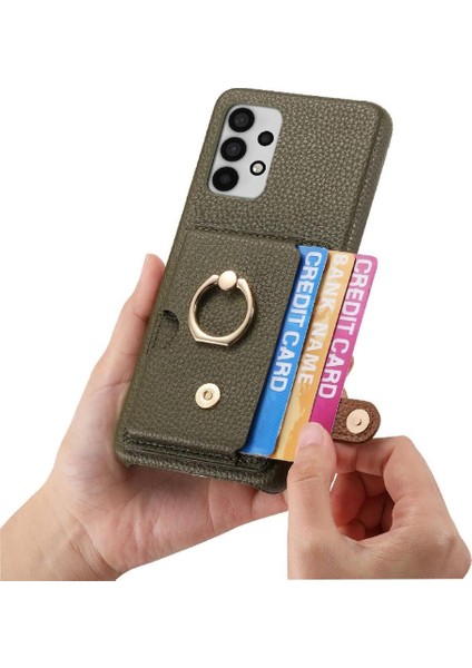 Samsung Galaxy A32 5g Premium Dokulu Deri Kart Yuvaları Halka (Yurt Dışından) fiyatları