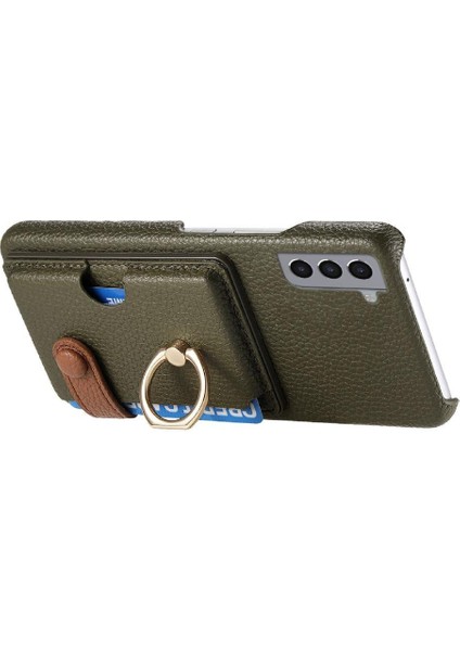 Samsung Galaxy S21 Artı Halka Standı Premium Dokulu Deri Kart (Yurt Dışından) modelleri