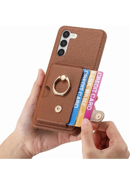 Samsung Galaxy S23 Artı Premium Dokulu Deri Kart Yuvaları Halka (Yurt Dışından) fiyatları