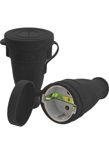 Kauçuk Kapaklı Topraklı Dişi Fiş