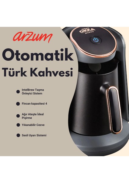 Otomatik Türk Kahve Makinesi Intelbrew Taşma Önleyici Sistem, Ağır Ateşte Ideal Pişirme, Yıkanabilir Cezve, Sesli Uyarı Sistemi, Kahve Ölçü Kaşığı modelleri