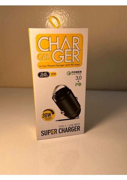 30W 3.4A Hızlı Pd+Usb Çıkışlı Metal Mini Araç Şarj Başlığı