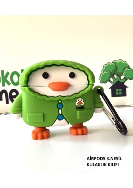 Airpods 3.nesil Uyumlu 3D Kopçalı Kulaklık Kılıfı,koruyucu Kılıf