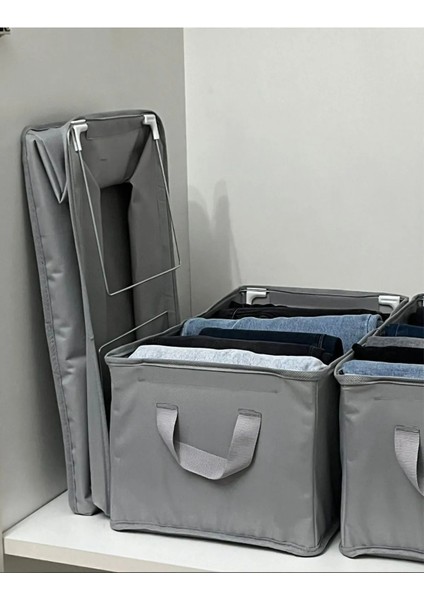2 Adet Çelik Dolap Içi Düzenleyici 45 x 25 x 20 Raf Düzenleyici Saklama Katlanabilir Kıyafet Organizeri