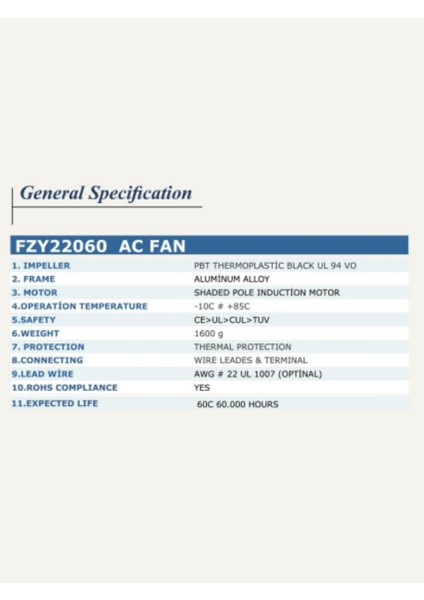 220X220X60 (Yuvarlak Fan) 220V Ac 5 Kanatlı Rulmanlı Better Fan fiyatları