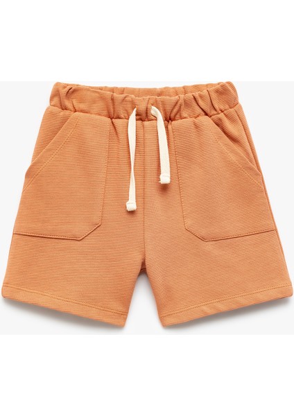Pamuklu Beli Bağcıklı Cep Detaylı Basic Şort