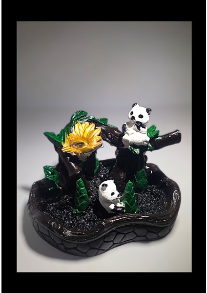 Akvaryum Dekoru Panda Ailesi 15 cm
