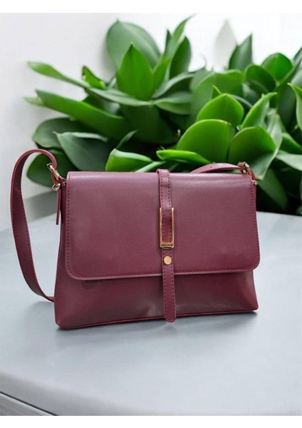 Kadın Vintage Model Şık Tasarım Gold Düğme Detaylı El ve Omuz Çantası