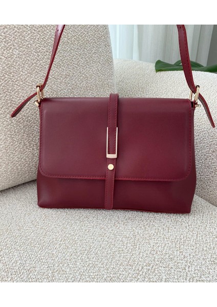 Kadın Vintage Model Şık Tasarım Gold Düğme Detaylı El ve Omuz Çantası modelleri