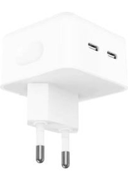 Apple Uyumlu 35 W Hızlı Şarj Destekli Çift Usb-C Bağlantı Noktalı Ikili Şarj Adaptörü