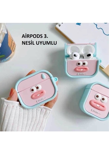 Airpods 3.nesil Uyumlu 3D Kopçalı Kulaklık Kılıfı
