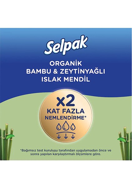 Organik Bambu Özlü & Organik Zeytinyağlı Islak Mendil 50'li modelleri