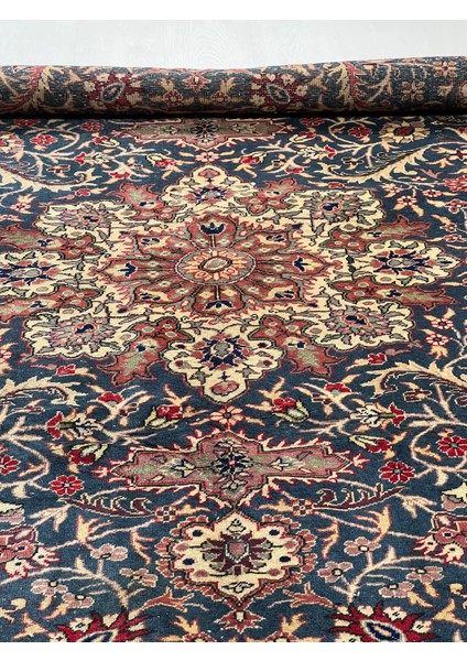 193 x 291 cm Büyük Boy El Dokuma Harika Desenli Mavi Renkli Anadolu Kilim modelleri