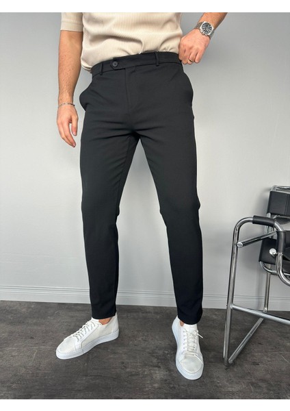 Slim Fit Kumaş Pantolon Siyah