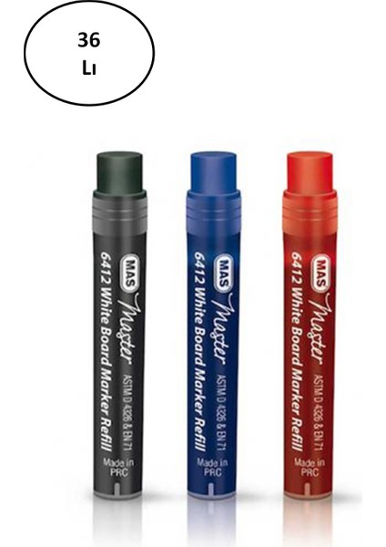 Mas Marker 6418 Whiteboard Kartuşu Mavi - Markör 36'lı
