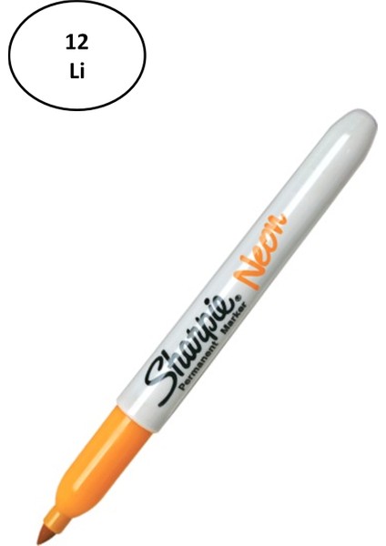 Sharpie Markör Permanent Neon Fosforlu Turuncu 12'li