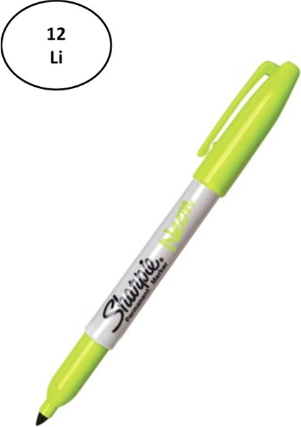 Sharpie Markör 12 Li Permanent Neon Fosforlu Yeşil 12'li