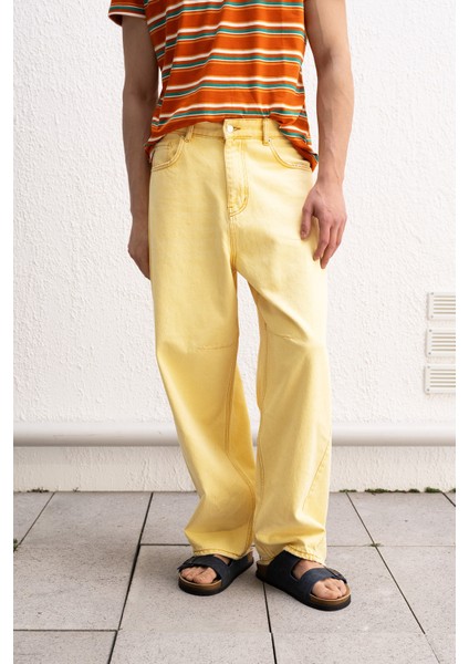 Baggy Fıt Sarı Jean fiyatları