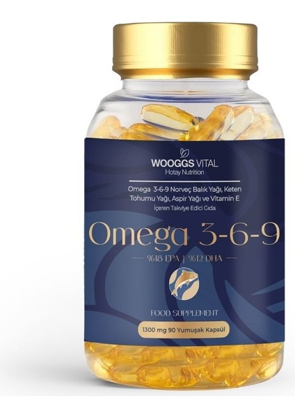 Omega 3,6,9 Norveç Balık Yağı, Keten Tohumu Yağı, Aspir Yağı ve Vitamin E Iteg 90 Soft Jel