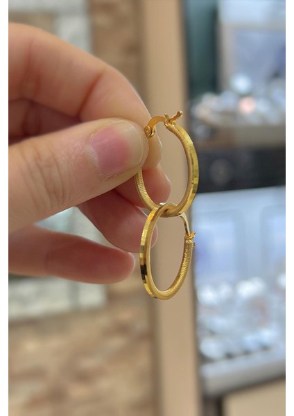 Gümüş Iç Çap 2 cm Ajda Model Halka Küpe