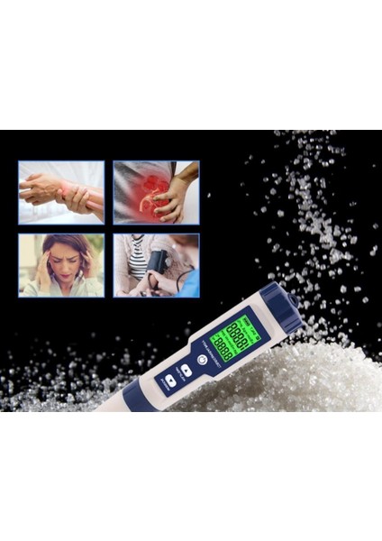 5in1 Dijital Ph/tds/ec/tuzluluk/sıcaklık Metre Işıklı Test Cihazı Iletkenlik Kalem Model