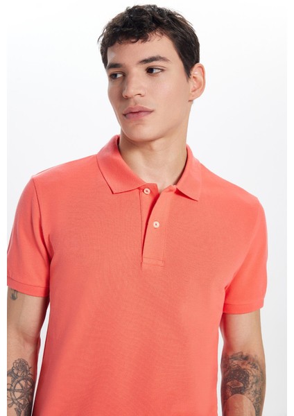 Erkek Slim Fit Dar Kesim Pamuk Mercan Polo Yaka Tişört fiyatları