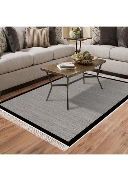 Alanur Home Kaymaz Taban Djt Banyo Mutfak Salon Halı Star Pamuk Saçaklı Dokuma Desen E5001