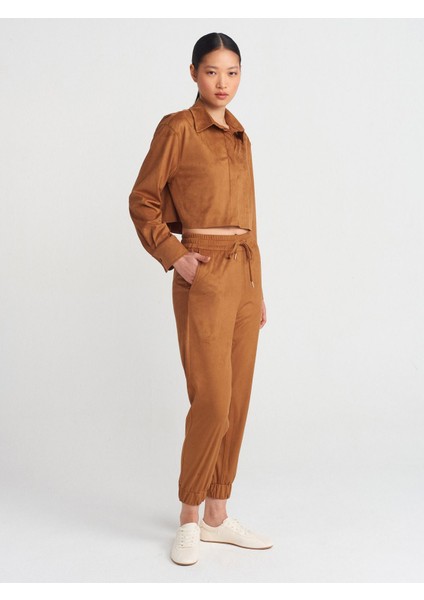 50493 Dökümlü Süet Crop Gömlek-Siyah modelleri