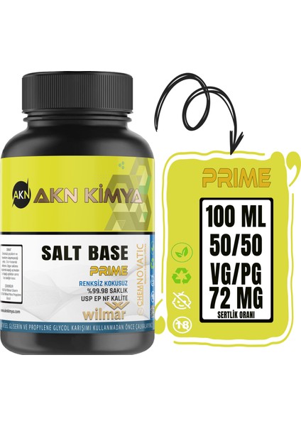 Prime Salt Base Vg Pg 50-50 72 mg