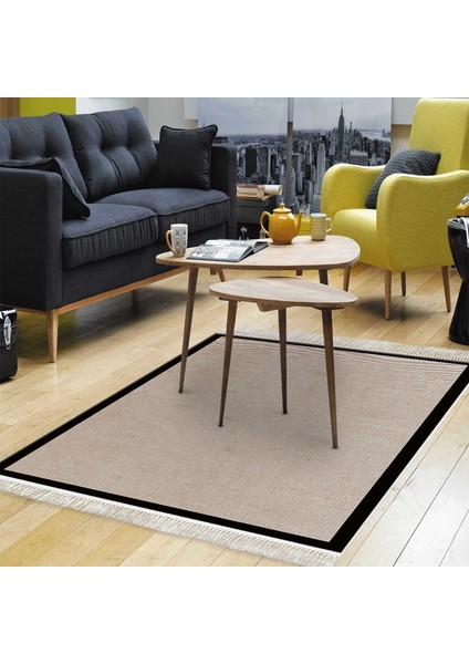 Alanur Home Kaymaz Taban Djt Banyo Mutfak Salon Halı Star Pamuk Saçaklı Dokuma Desen E5001