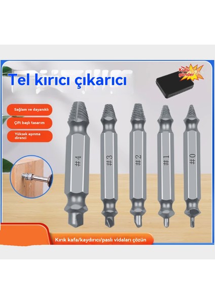 Hasarlı, Çıkarılması Zor, Kaymış, Hasarlı Kırık Vida Çıkarıcı, 5 Parça (Yurt Dışından)