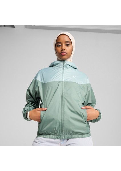 Ess Relaxed Windbreaker Kadın Yeşil Yağmurluk.30