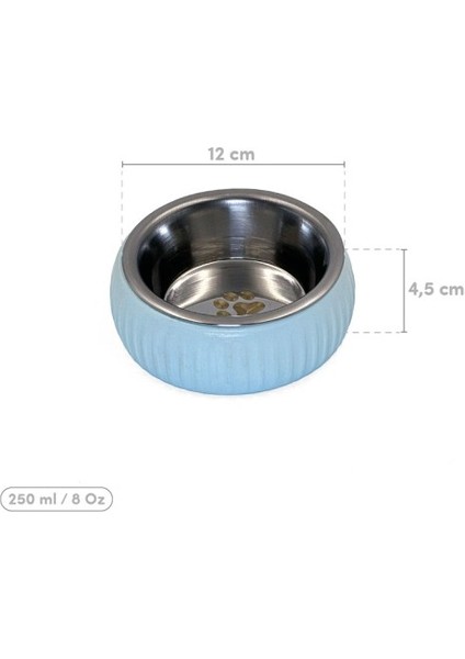 Büro Ev Evcil Hayvanı İçin Mavi Seramik Kedi Köpek Mama Kabı