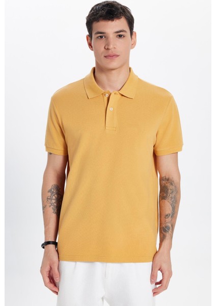 Erkek Slim Fit Dar Kesim Pamuklu Sarı Renk Polo Yaka Tişört fırsatları