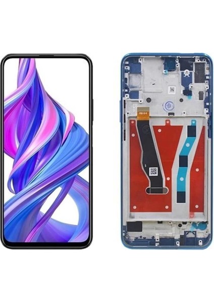 Huawei P Smart Pro LCD Ekran Dokunmatik Çıtalı Mavi