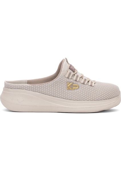 D5109 Krakers Kadın Memory Foam Sabo Terlik Bej