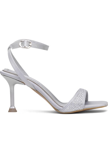 Elit PM161 K7014 Kadın Klasik Topuklu Ayakkabı Gümüş