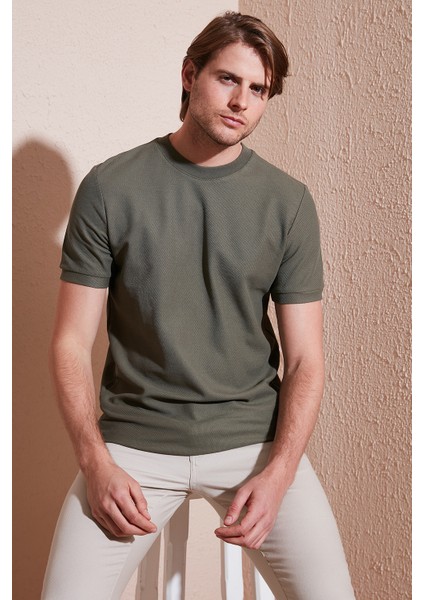 Pamuklu Regular Fit Bisiklet Yaka Basic T Shirt Erkek T Shirt 5902387