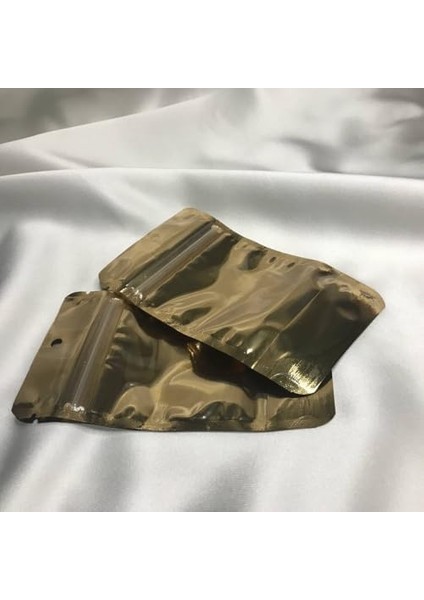 Renk Doypack Çift Taraflı Gold Renk Doypack Ön Şeffaf Arka Silver 10 Adet