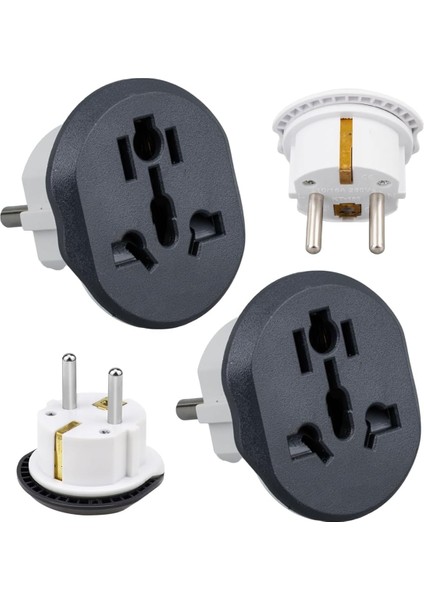 2 Adet Evrensel Uluslararası Priz Fiş Adaptör Çevirici 16A 250V Seyahat Fişi Dönüştürücü Adaptörü, 200'DEN Fazla Ülkede Abd/avustralya/uk, Ce Sertifikalı