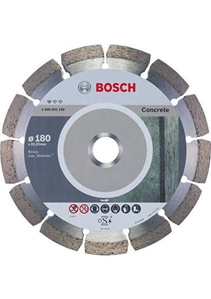 Professional Accessories Standard Seri Beton Için Elmas Kesme Diski 180 mm
