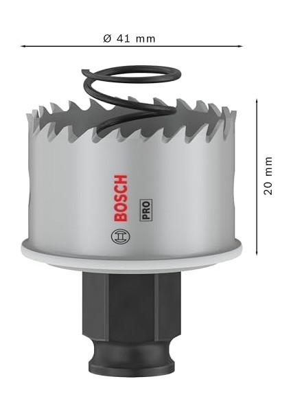 1 x Pro Sheet Metal Power Change Plus Delik Testeresi (Paslanmaz Çelik Saclar, Çelik Saclar, Ø 41 Mm, Profesyonel Aksesuar Matkap/tornavida Için)
